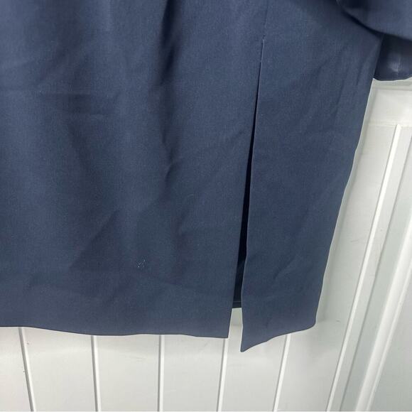 Jay Godfrey navy blue strapless peplum slit midi dress size 12‎ - Picture 3 of 7